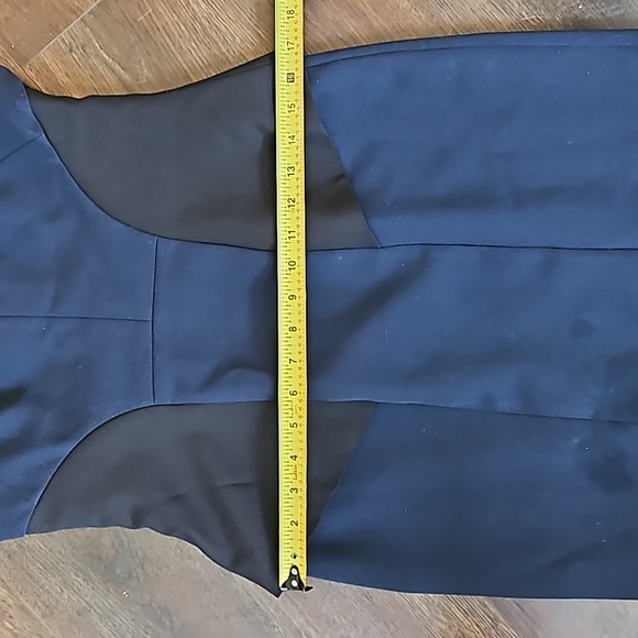 Black Halo Blue Sheath Dress with Flutter Cap Sleeves - Picture 8 of 13